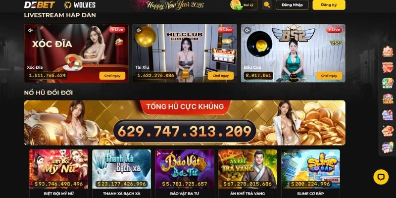Sảnh game Debet đáp ứng mọi nhu cầu giải trí